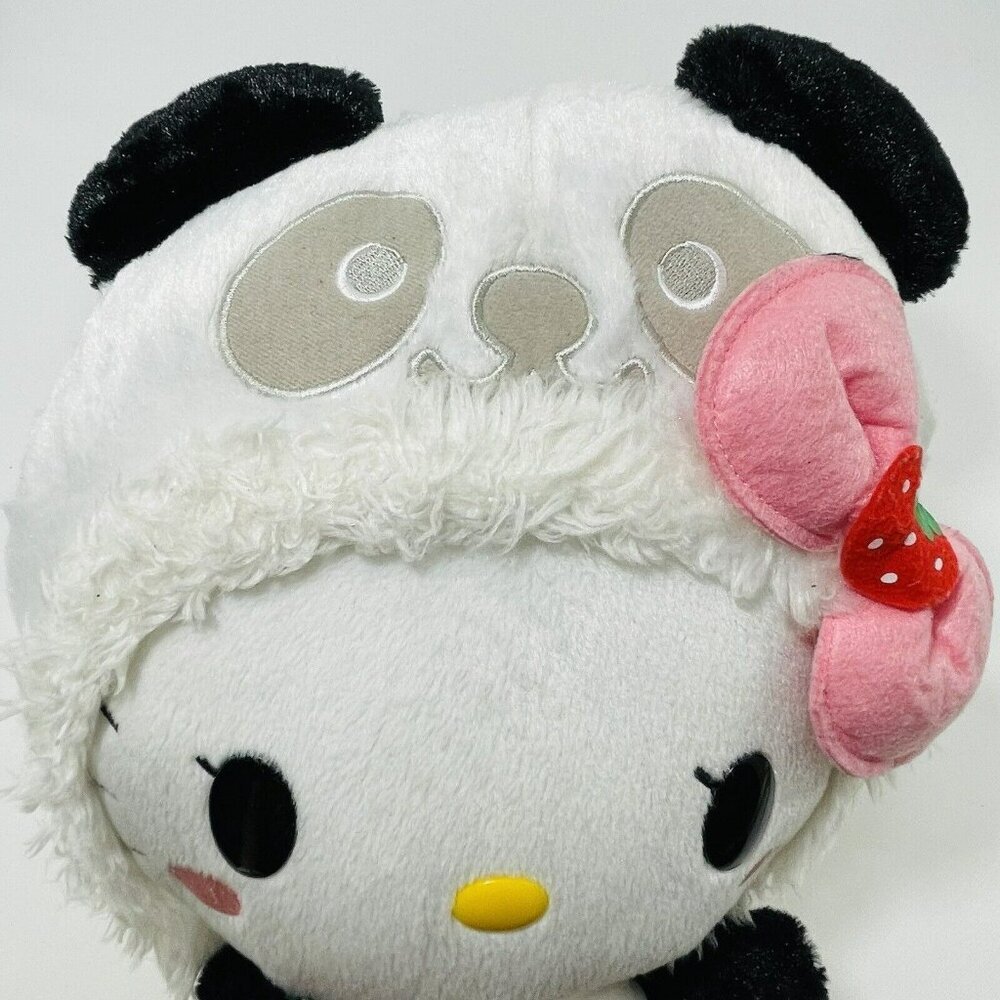 Japanese Original Sanrio Hello Kitty Panda Plush Toy Costume Strawberry Kawaii - Picture 6 of 10